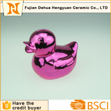 Plating Ceramic Rubber Duck Shape Money Bank